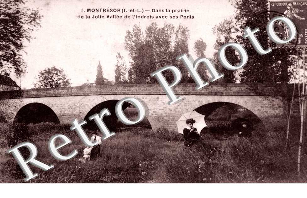 dans la prairie de la jolie vallee de l'Indrois avec ses ponts