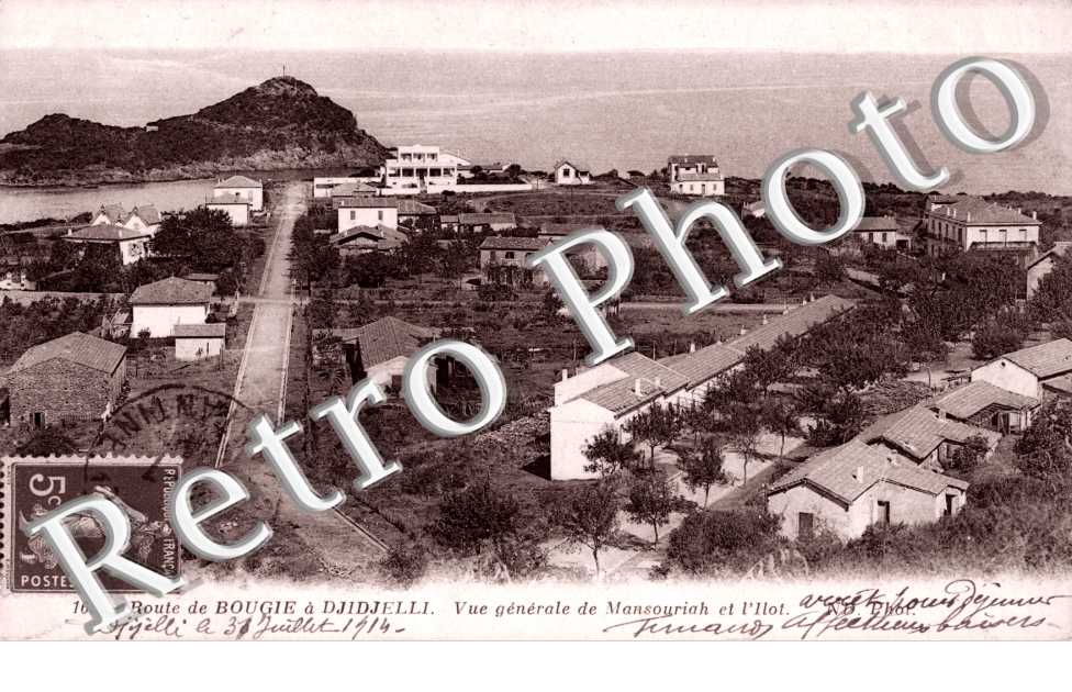 Route de Bougie a Djidjelli, Vue Generale de Mansouriah et l'Ilot