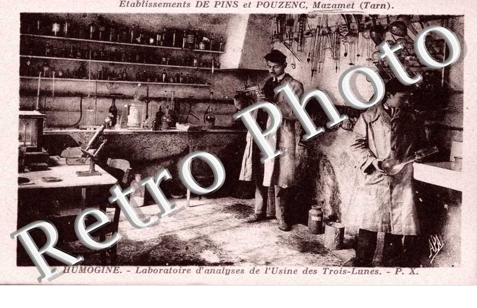 etablissements de Pins et Pouzenc Humogine Laboratoire d'analyses de l'usine des Trois-Lunes