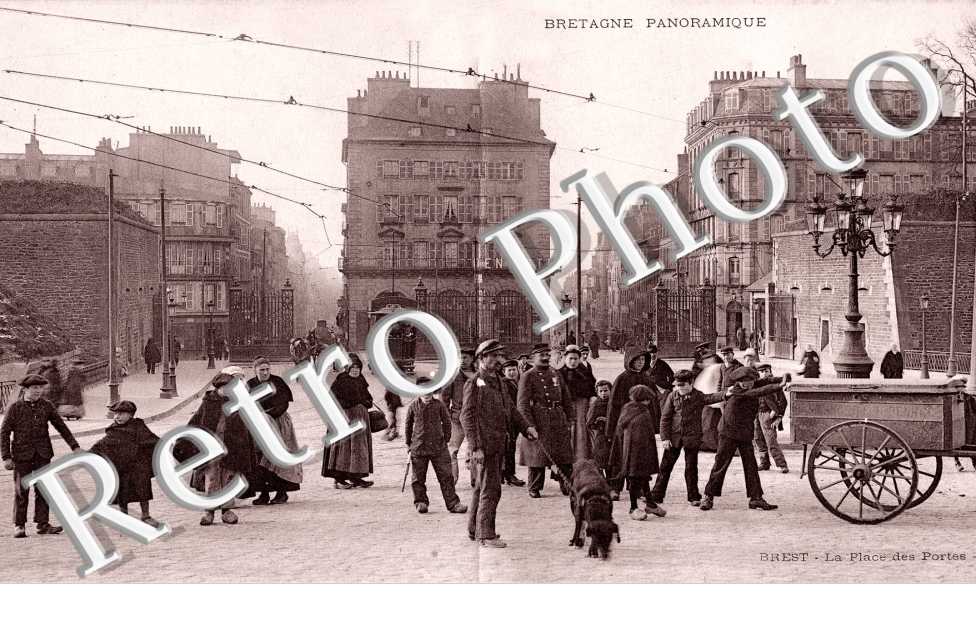 la place des portes La rue de Siam La grand'rue  - carte panoramique