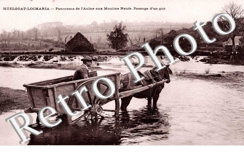 Huelgoat-Locmaria   Panorama de l'Aulne aux Moulins Neufs  Passage d'un gue