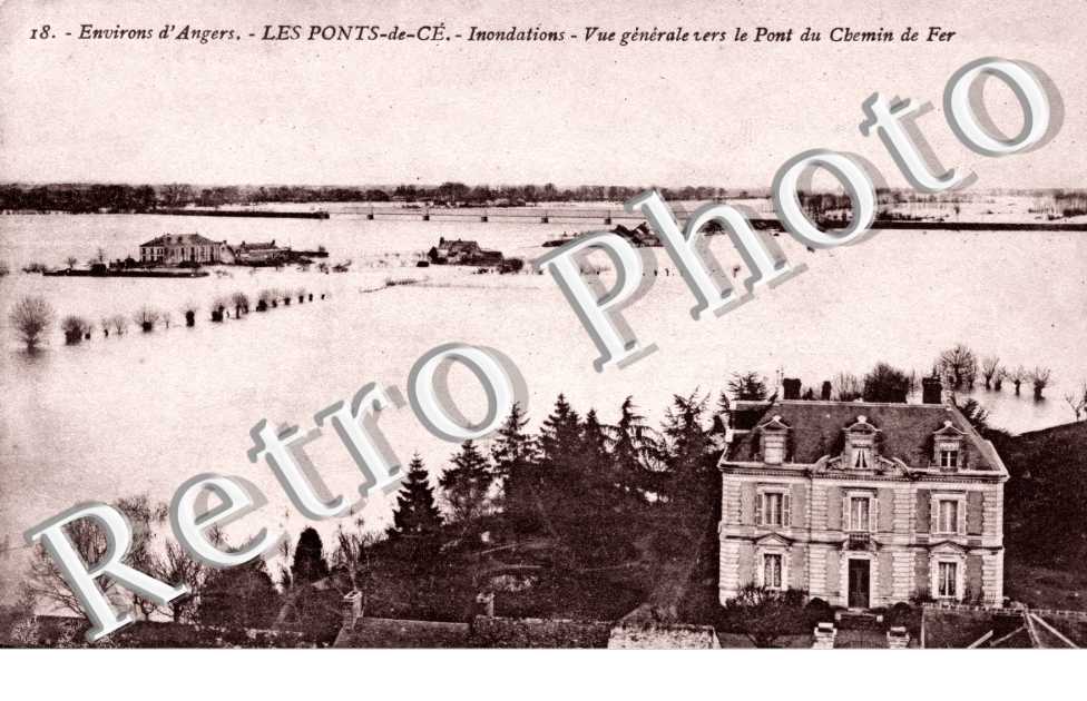 inondations Vue generale vers le Pont du Chemin de fer