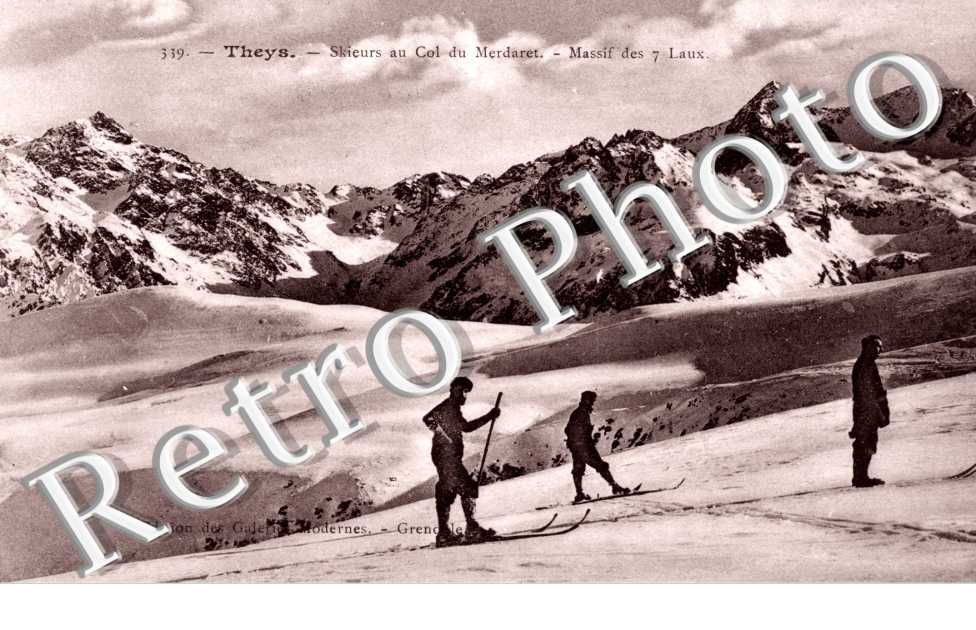 skieurs au col du Merdaret Massif des sept laux