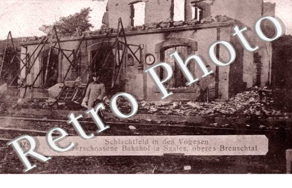 der zerchossene Bahnhpf in Saales