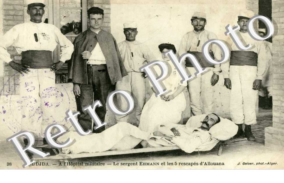 A l'Hopital Militaire, Sergent Ehmann et les 5 rescapes d'Allouana