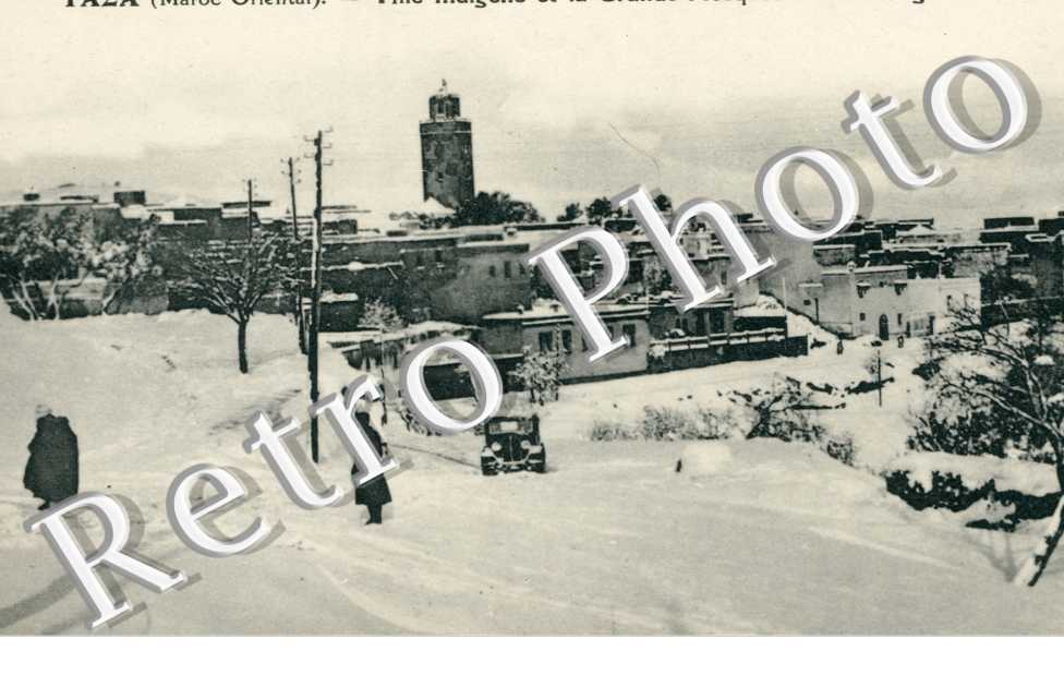 Ville Indigene et la Grande Mosquee sous la neige en Mars 1935
