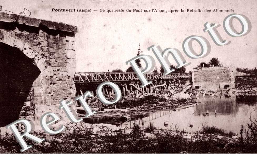 Ce qui reste du pont sur l'Aisne, apres la retraite des allemands