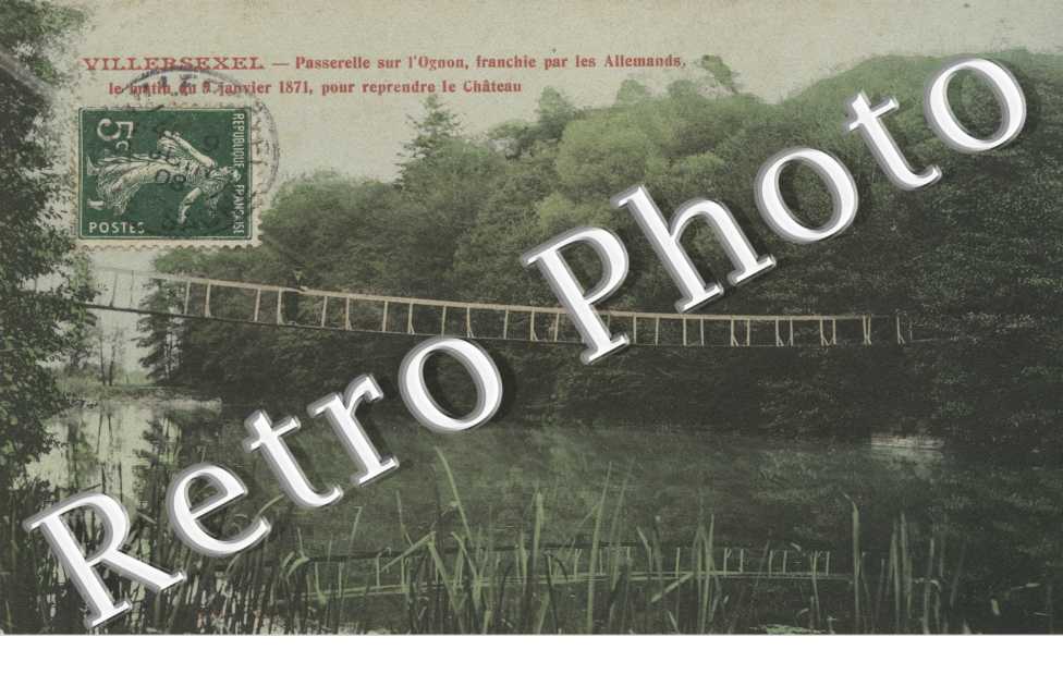 Passerelle sur l'Ognon, franchie par les Allemands le 9 janvier 1871 pour reprendre la Chateau