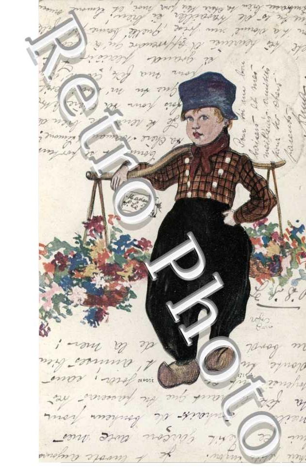 Garcon porteur de fleurs
