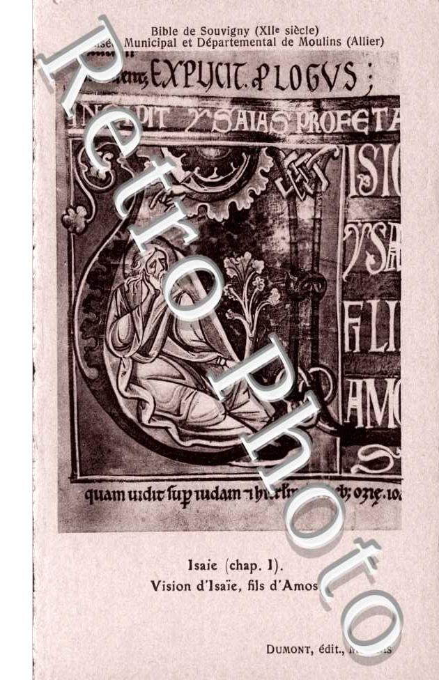 Bible de Souvigny Isaie  Vision d'Isaie, fils d'Amos