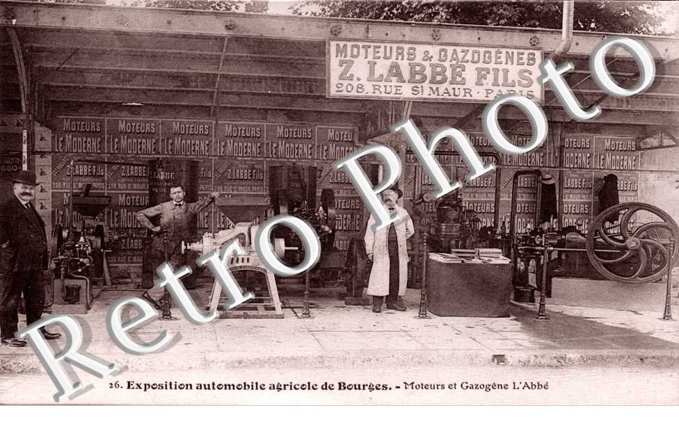 Exposition automobile agricole de Bourges - Moteurs et gazogene L'Abbe