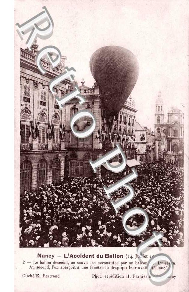 L'accident du ballon place Stanislas le 14 juillet 1908 (place Stanislas)