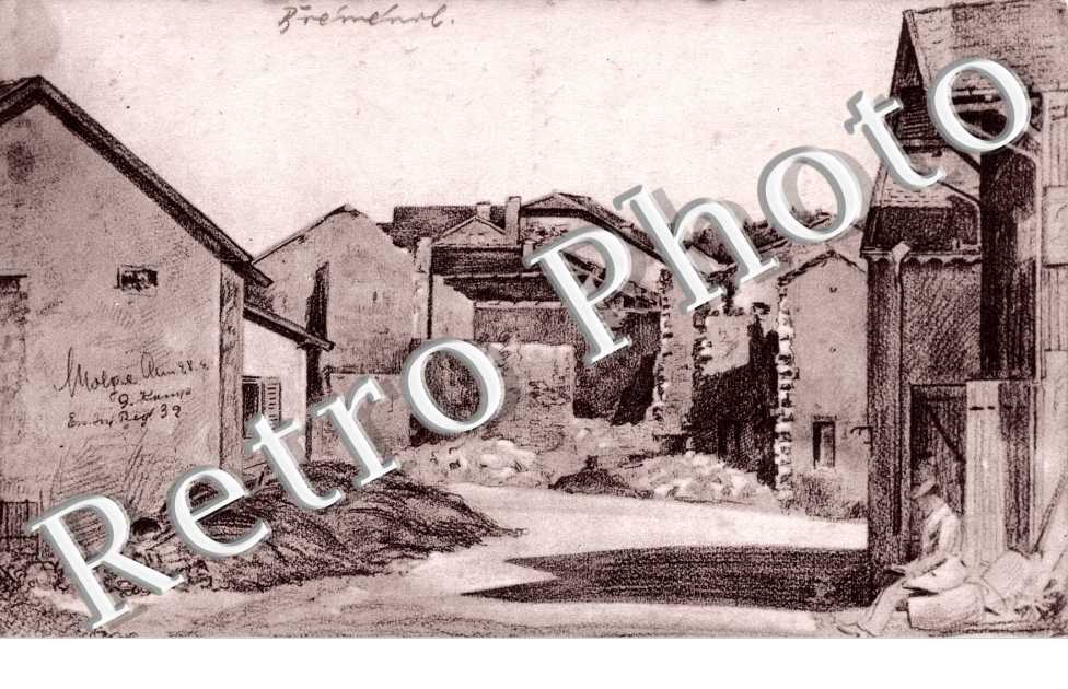 Un dessin realise par un militaire allemand pendant la guerre 1914-1918