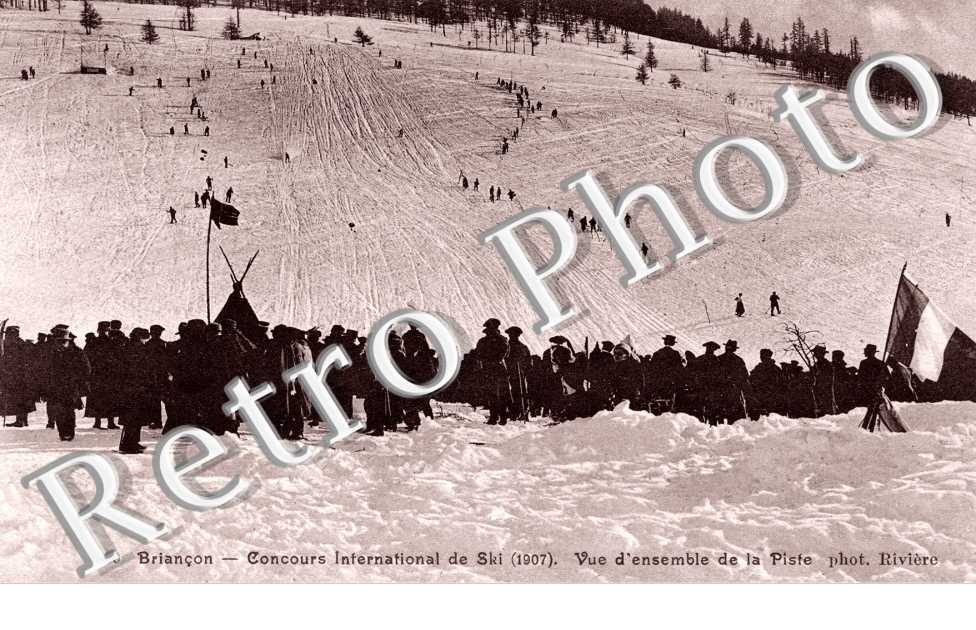 Concours international de ski 1907 - vue d'ensemble de la piste