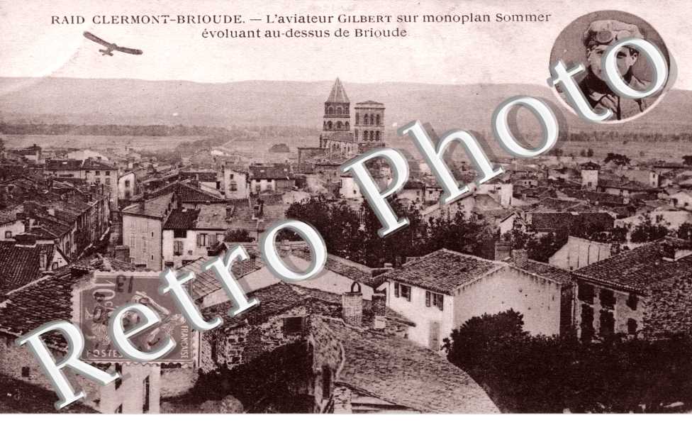 Raid Clermont-Brioude L'aviateur Gilbert sur monoplan Sommer