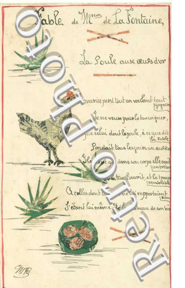 FABLE DE JEAN DE LA FONTAINE La poule aux oeufs d'or