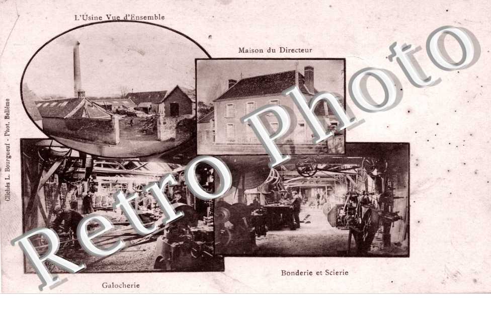 L'usine vue d'ensemble, Galocherie, Bonderie et scierie, maison du directeur