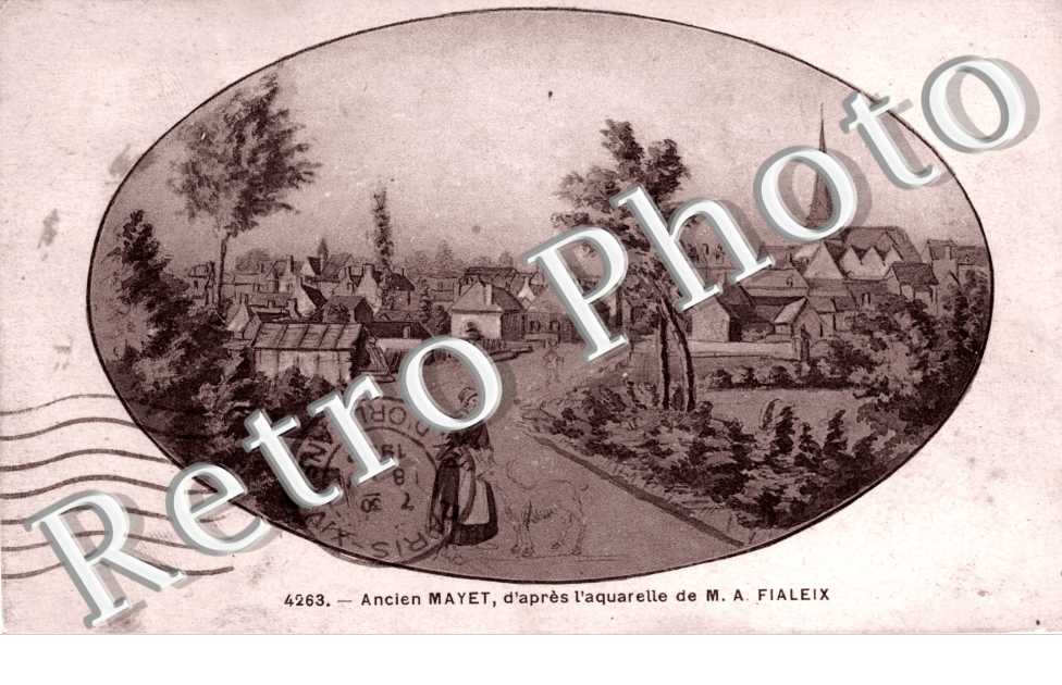 Ancien Mayet d'après aquarelle de M.A. Fialeix