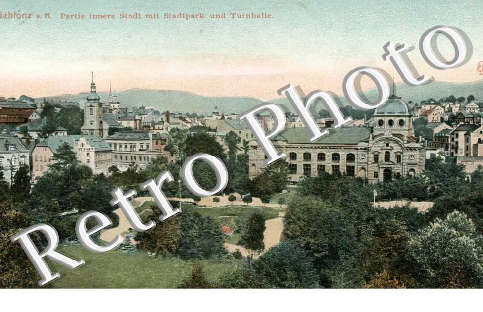 Partie innere Stadt mit Stadtpark und Turnhalle