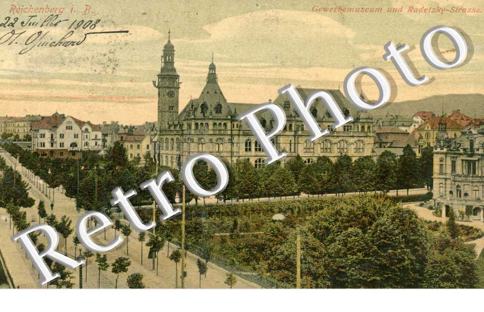 Reichenberg, Gewerbemuseum und Radetzky Strasse