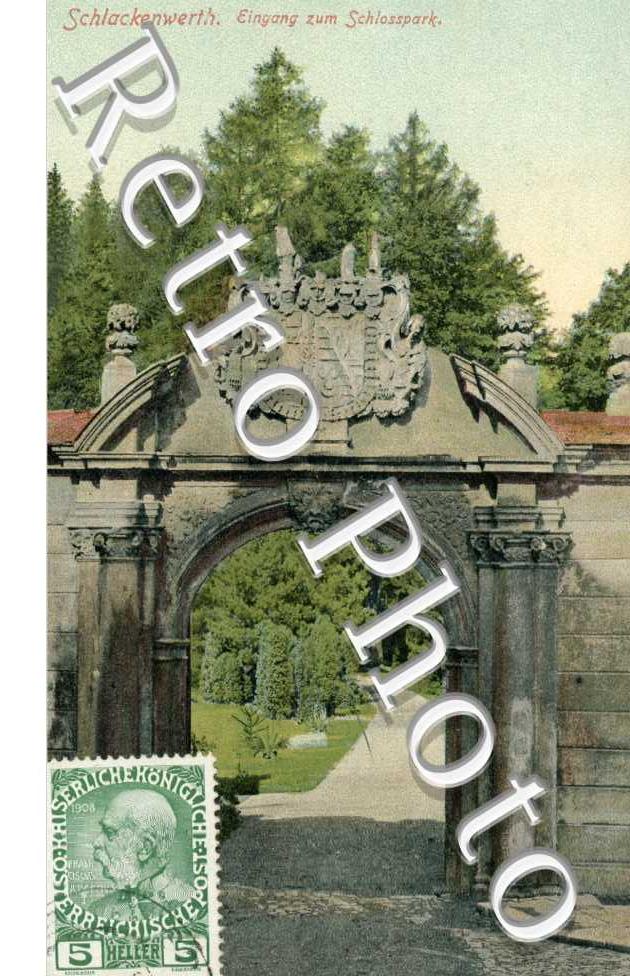 Schlackenwerth, Eingang zum Schlosspark