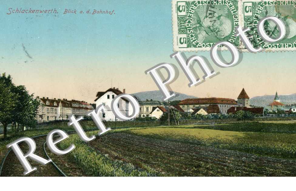 Schlackenwerth, Blick aus Bahnhof