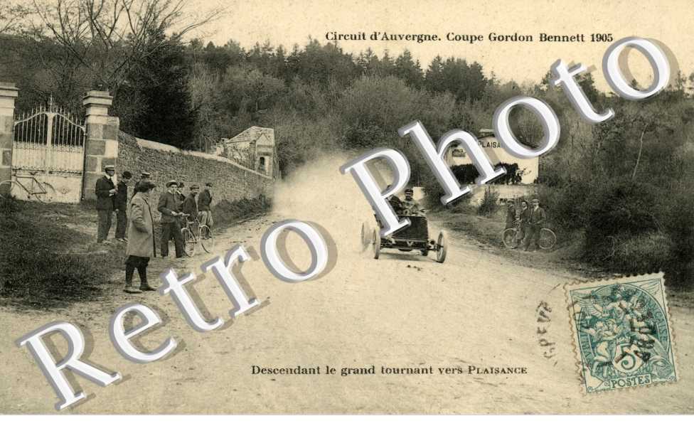 Coupe Gordon Bennett  1905 Circuit Michelin Grand tournant vers Plaisance