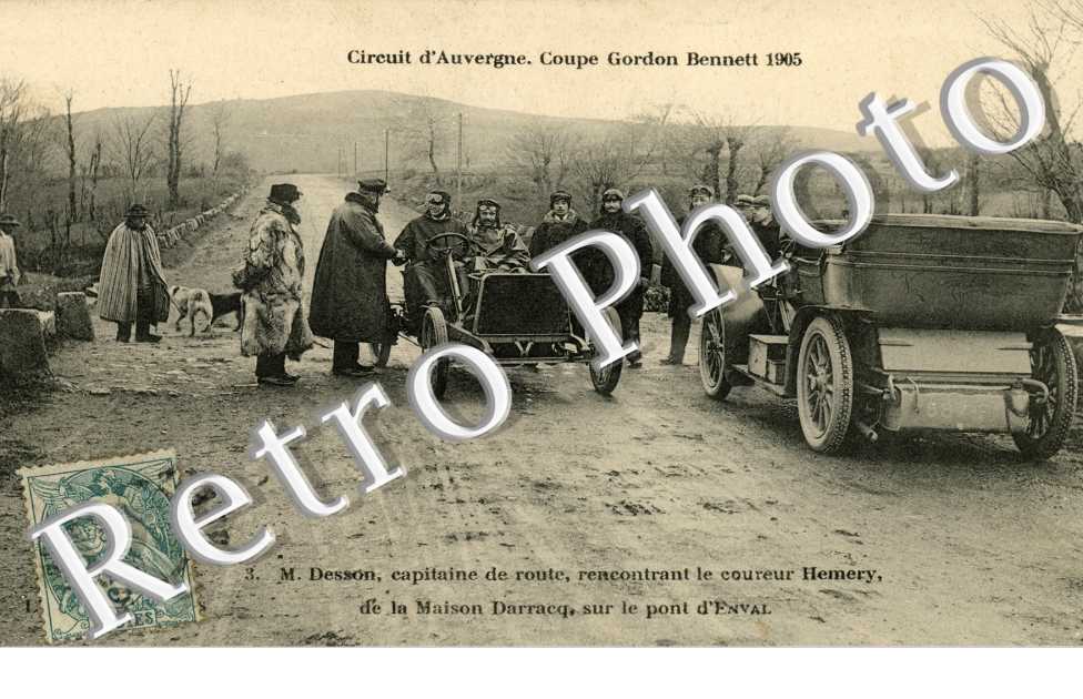 Coupe Gordon Bennett  1905 Circuit Michelin sur le pont d'Enval