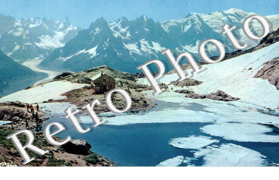 vue depuis le Lac Blanc, Grandes Jorasses, Aiguilles de Chamonix et Mont Blanc