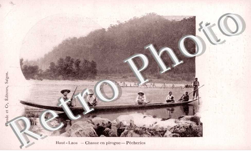 Haut-Laos, Chasse en pirogue, Pecheries