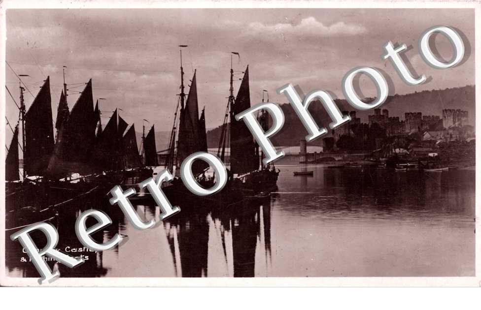 Conway castle and Fishing boats