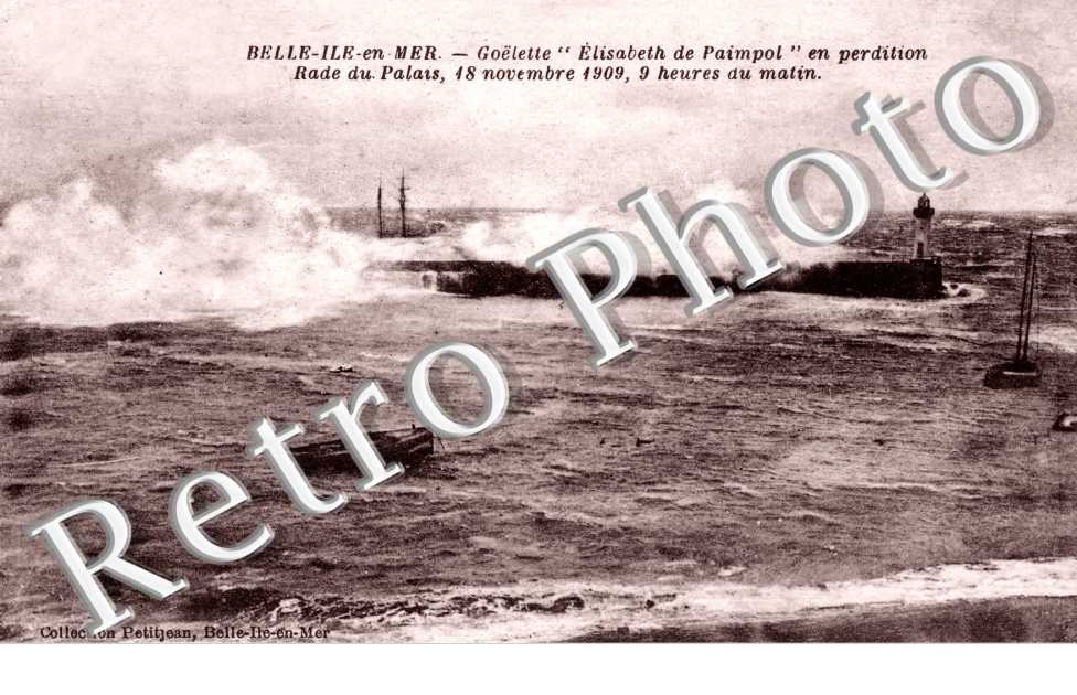 Goelette  "Elisabeth de Paimpol" en perdition