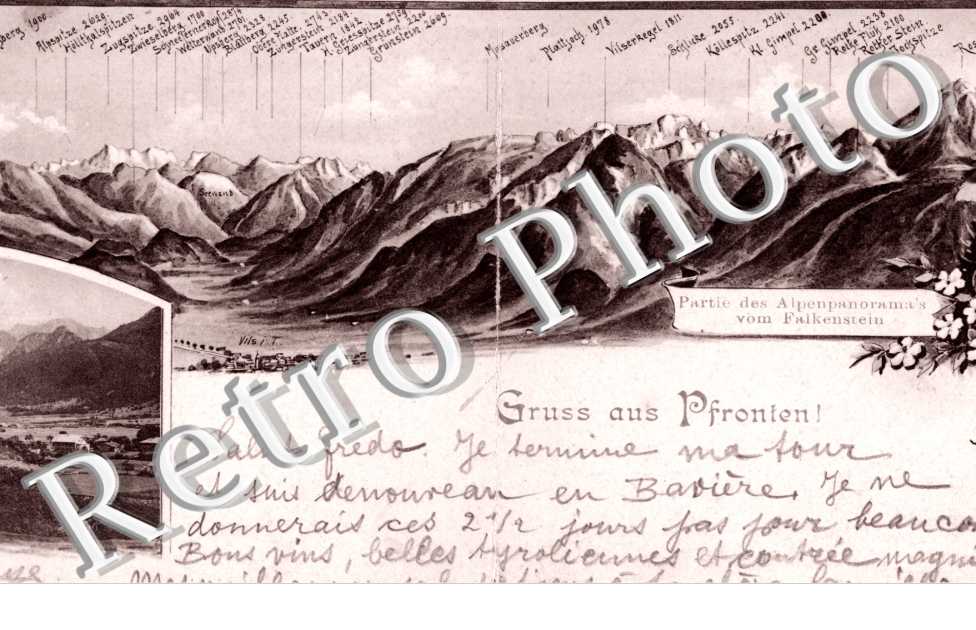partie des Alpenpanorama's vom Falkenstein  Hotel und ruine Falkenstein