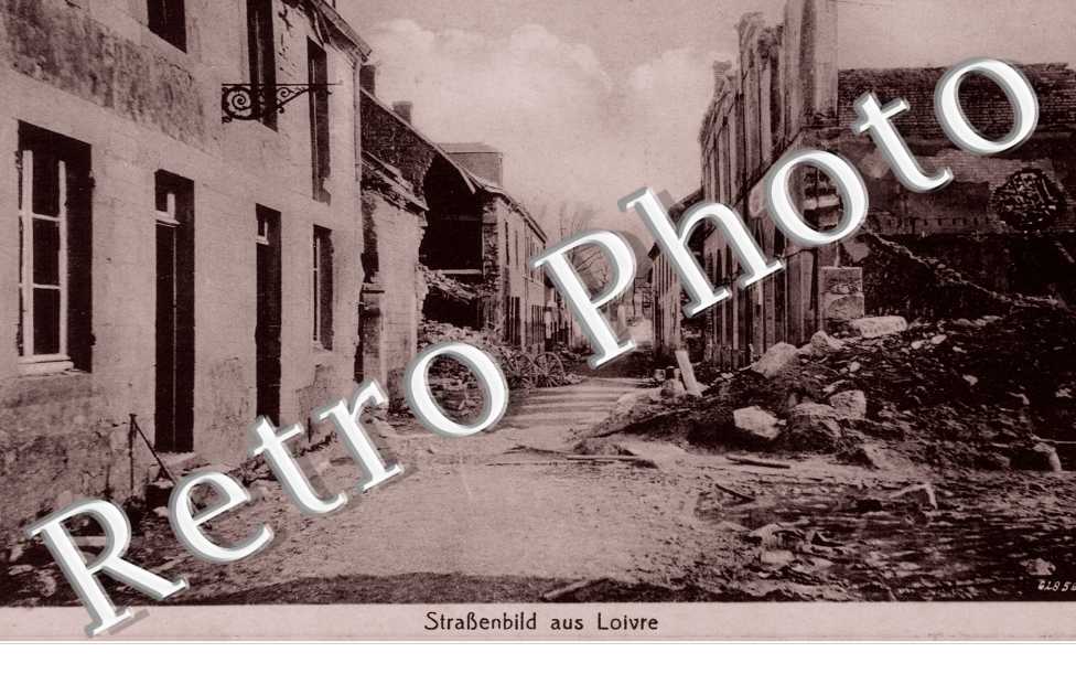 Une rue en ruines - carte postale miliraire allemande