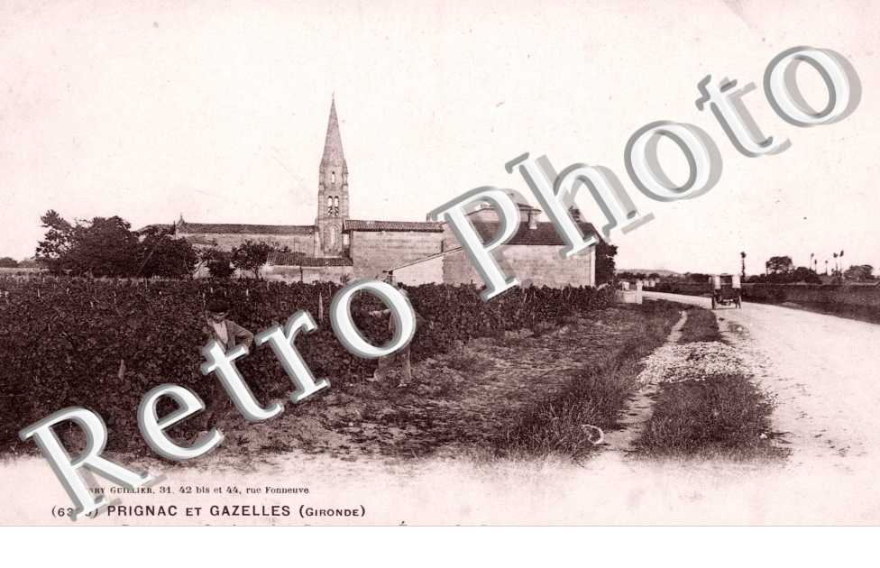 PRIGNAC ET GAZELLES  route de Saint Andre a Bourg et l'Eglise Saint Pierre