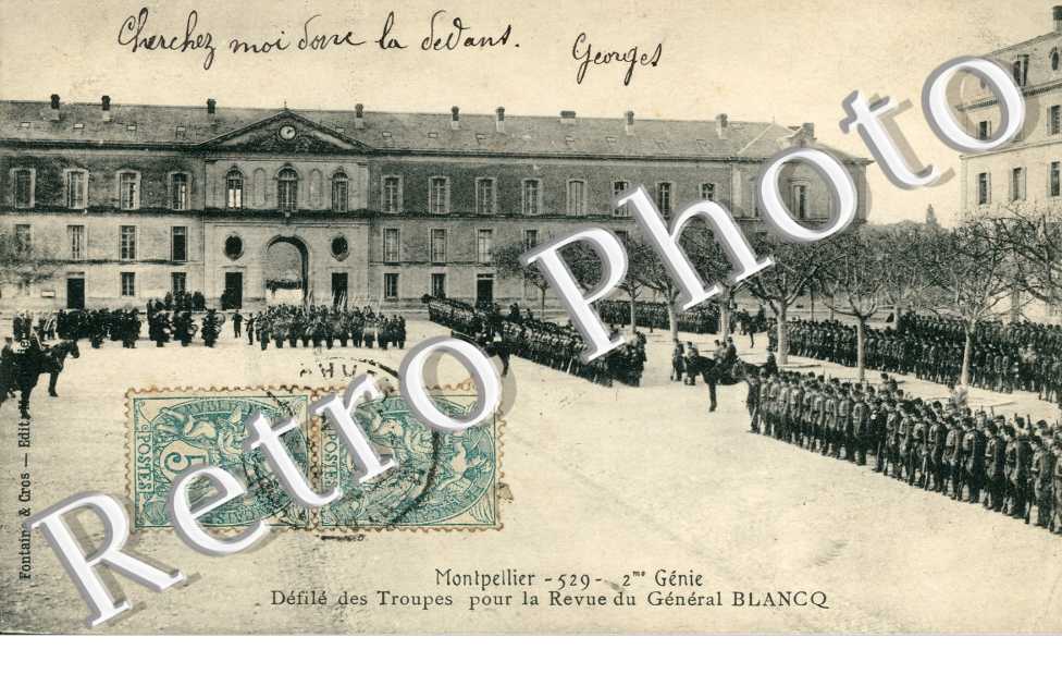 Defile des troupes pour la revue du General Blancq