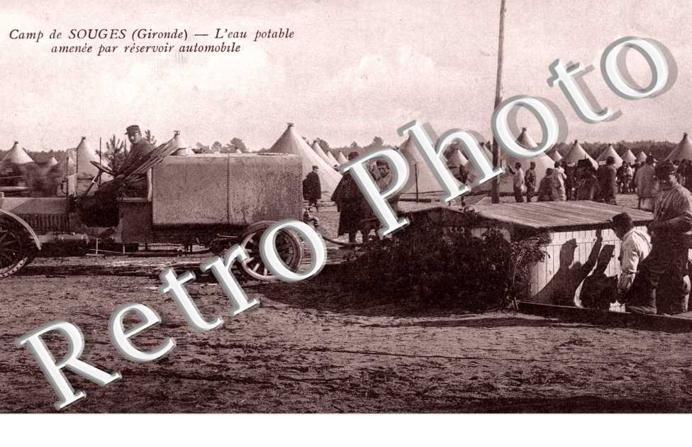 camp de Souges L'eau potable amenee par reservoir automobile