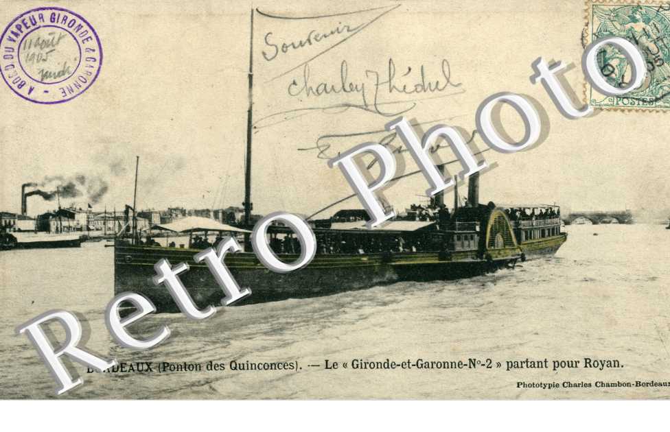 Le "Gironde et Garonne N°2" partant pour Royan