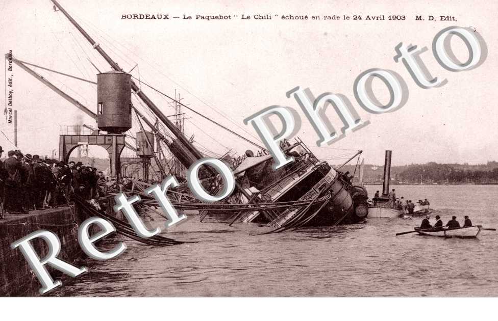 Le "Chili" echoue  en rade le 24 avril 1903