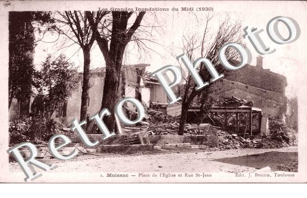 Inondations 1930 Place de l'lise et rue Saint-Jean