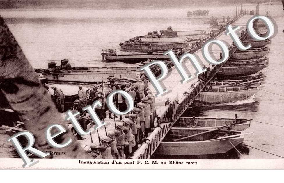 Inauguration d'un pont F.C.M. au Rhone mort - 1934