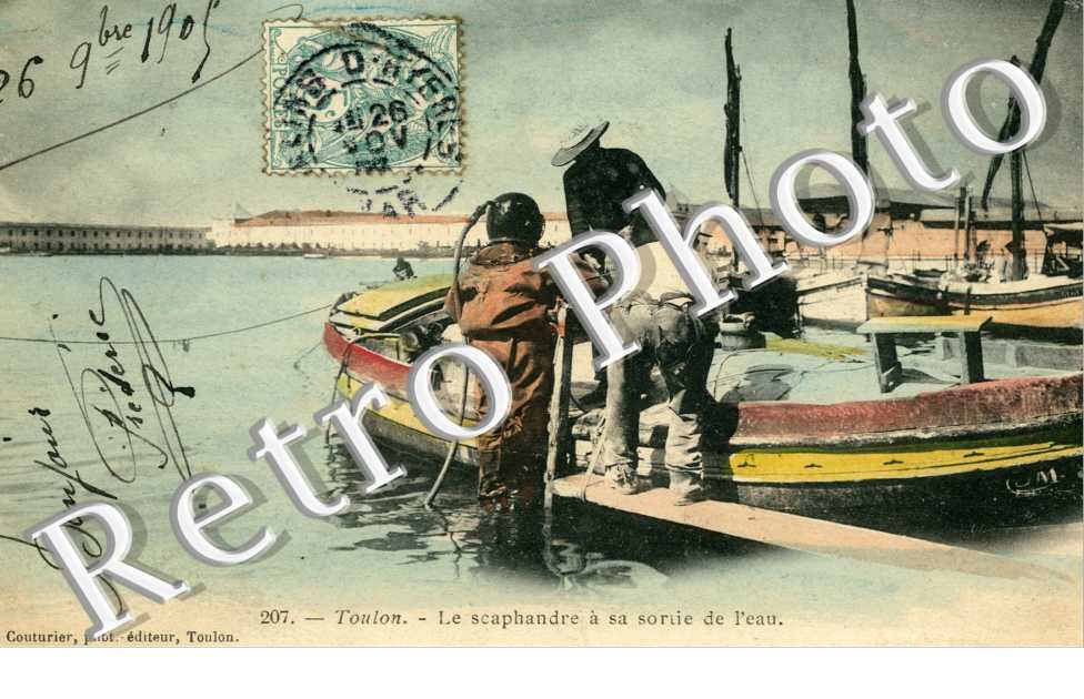 le scaphandrier a sa sortie de l'eau