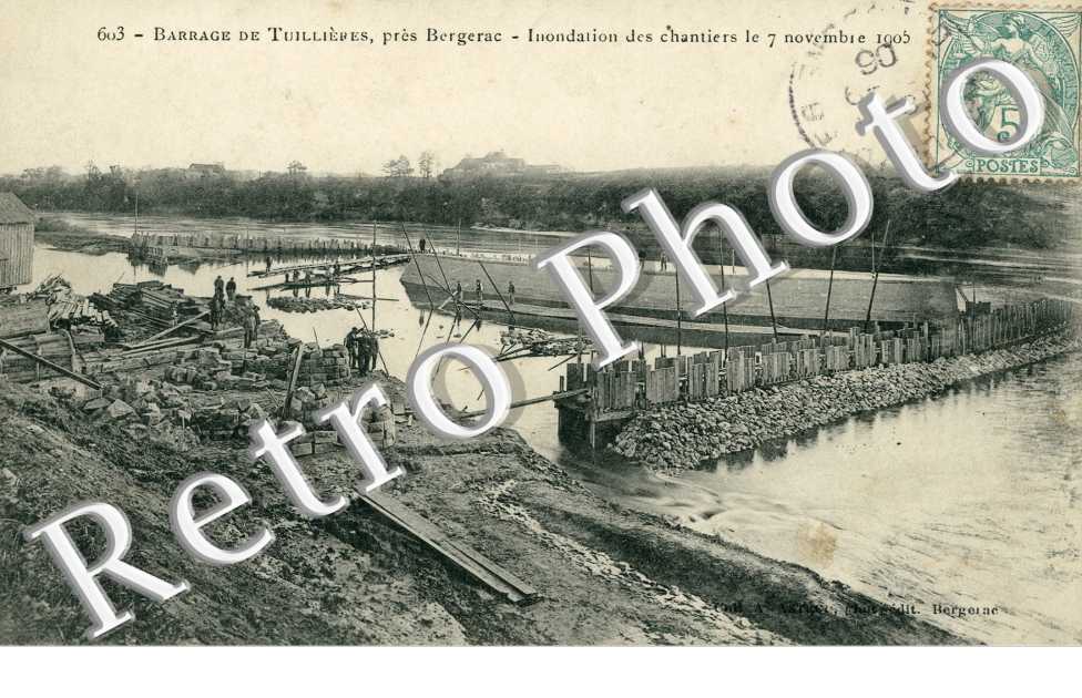 barrage de Tuilieres Usine Electrique Inondations 1905