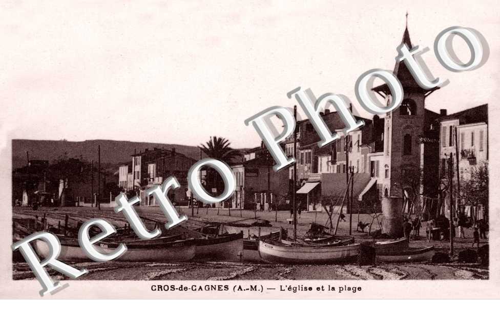 CROS DE CAGNES  l'eglise et la plage