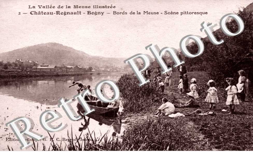 chateau regnault -  bogny -  bords de la meuse scene pittoresque