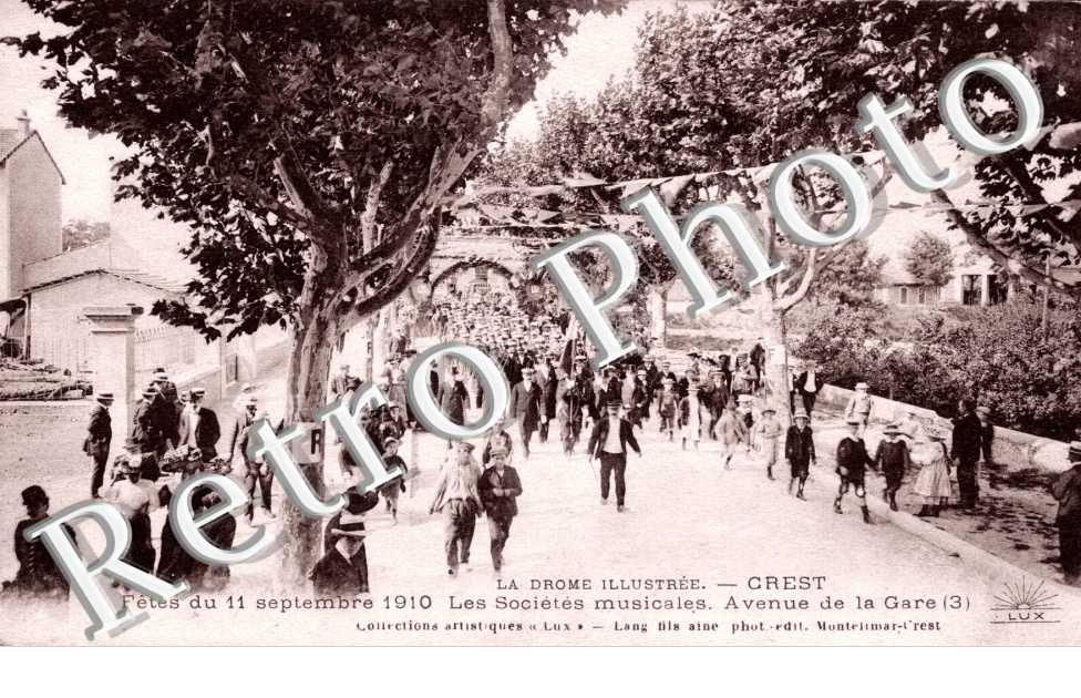 Fete du 11 septembre 1910. Societes Musicales. Avenue de la gare