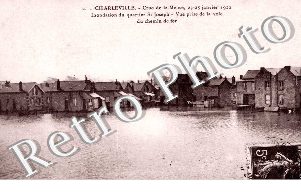 crue de la Meuse 23-25 janvier 1910 Inondation du quartier Saint Joseph