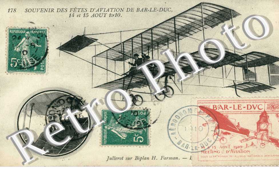 Julerot sur Biplan H Farman - aout 1910