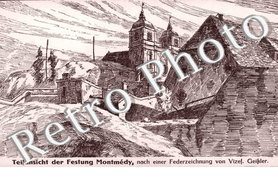 Teilansicht der Festung nach einer Federzeichnung von Vizef. Geissler
