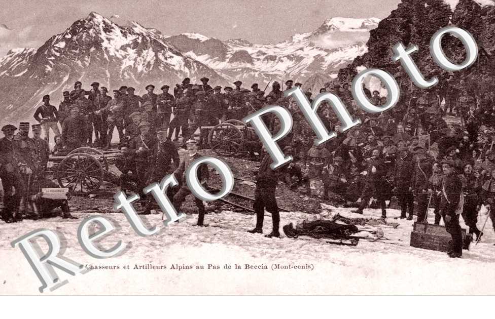chasseurs et artilleurs alpins au pas de la Beccia (Mont-Cenis)